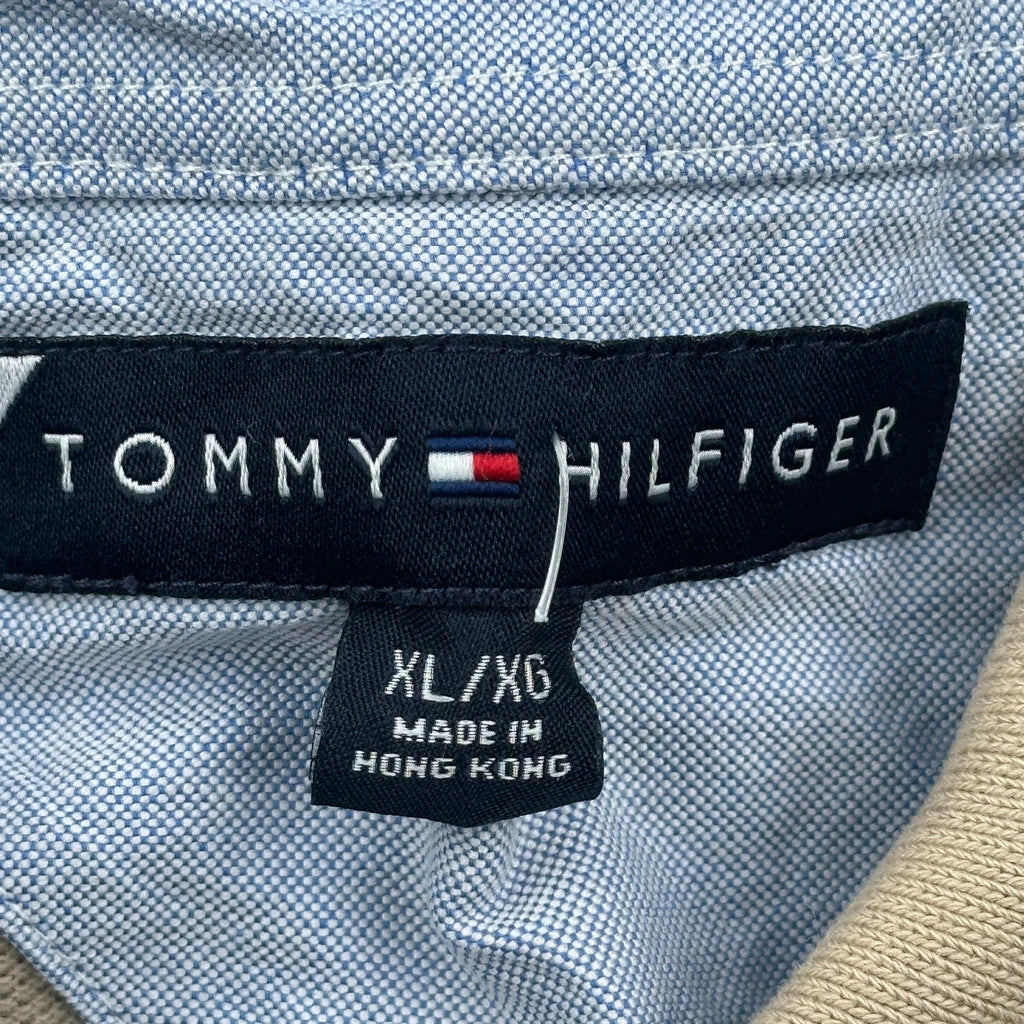 Tommy Hilfiger Striped Polo Shirt - XL Beige Cotton - Image 3