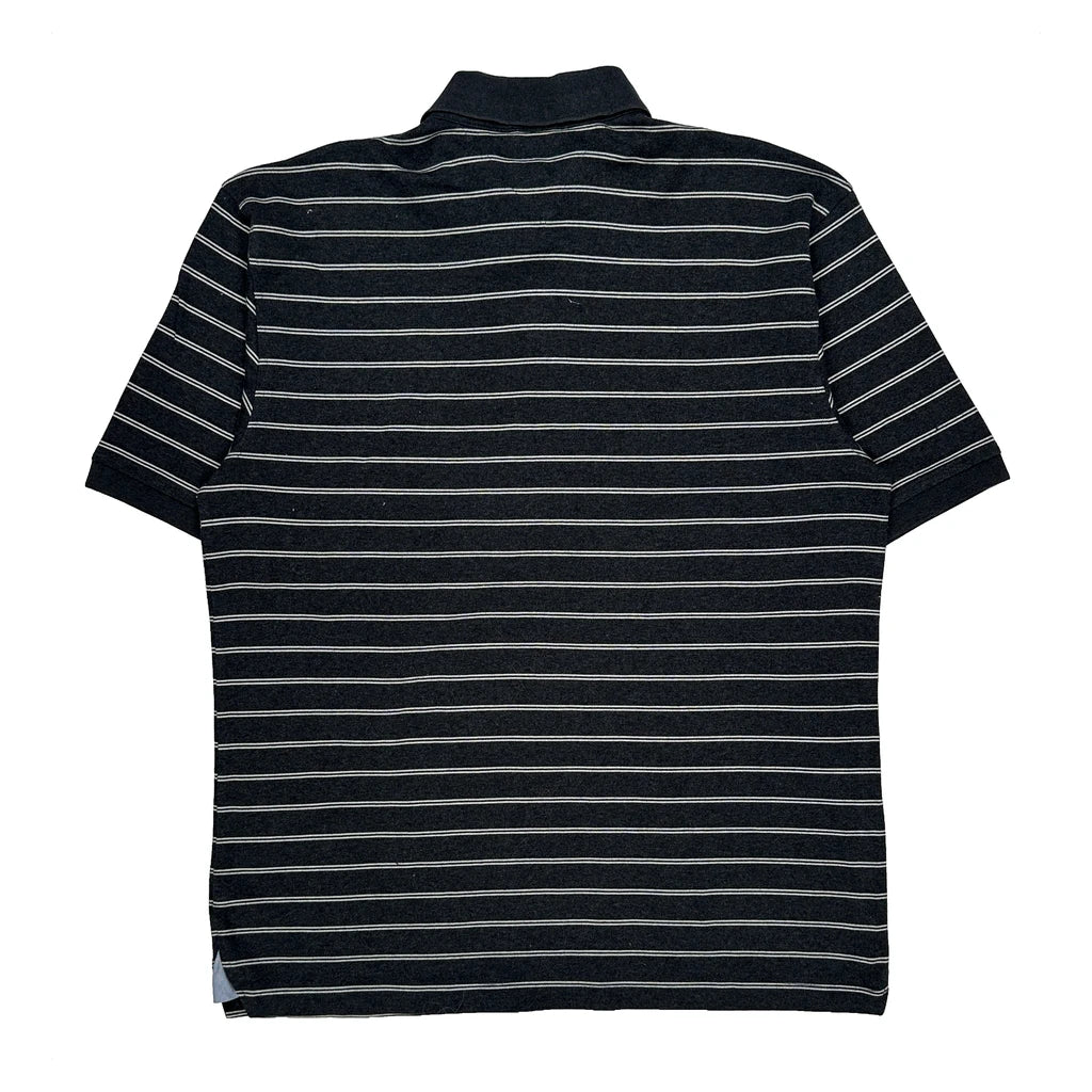 Tommy Hilfiger Striped Polo Shirt - Large Black Cotton - Image 2