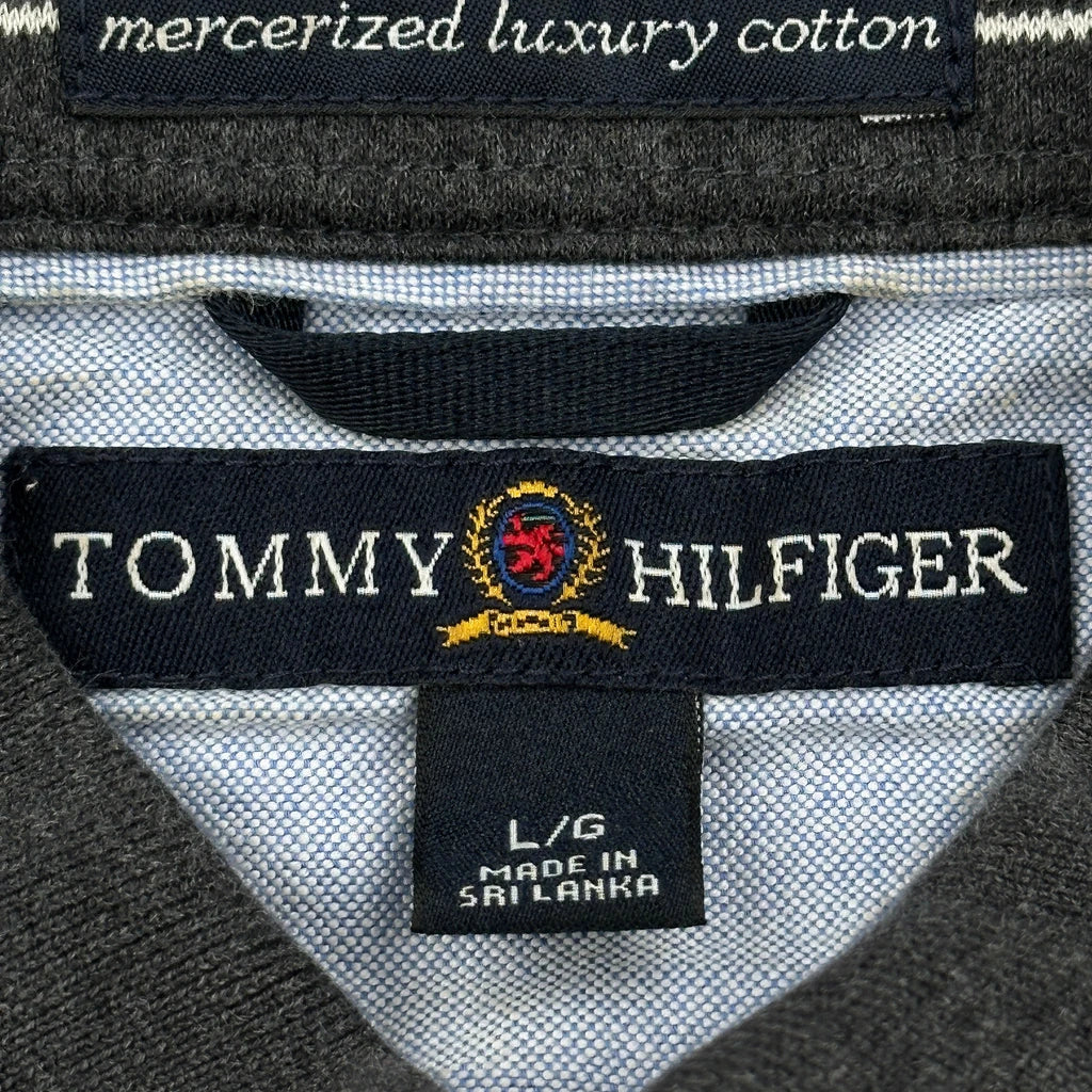 Tommy Hilfiger Striped Polo Shirt - Large Black Cotton - Image 3