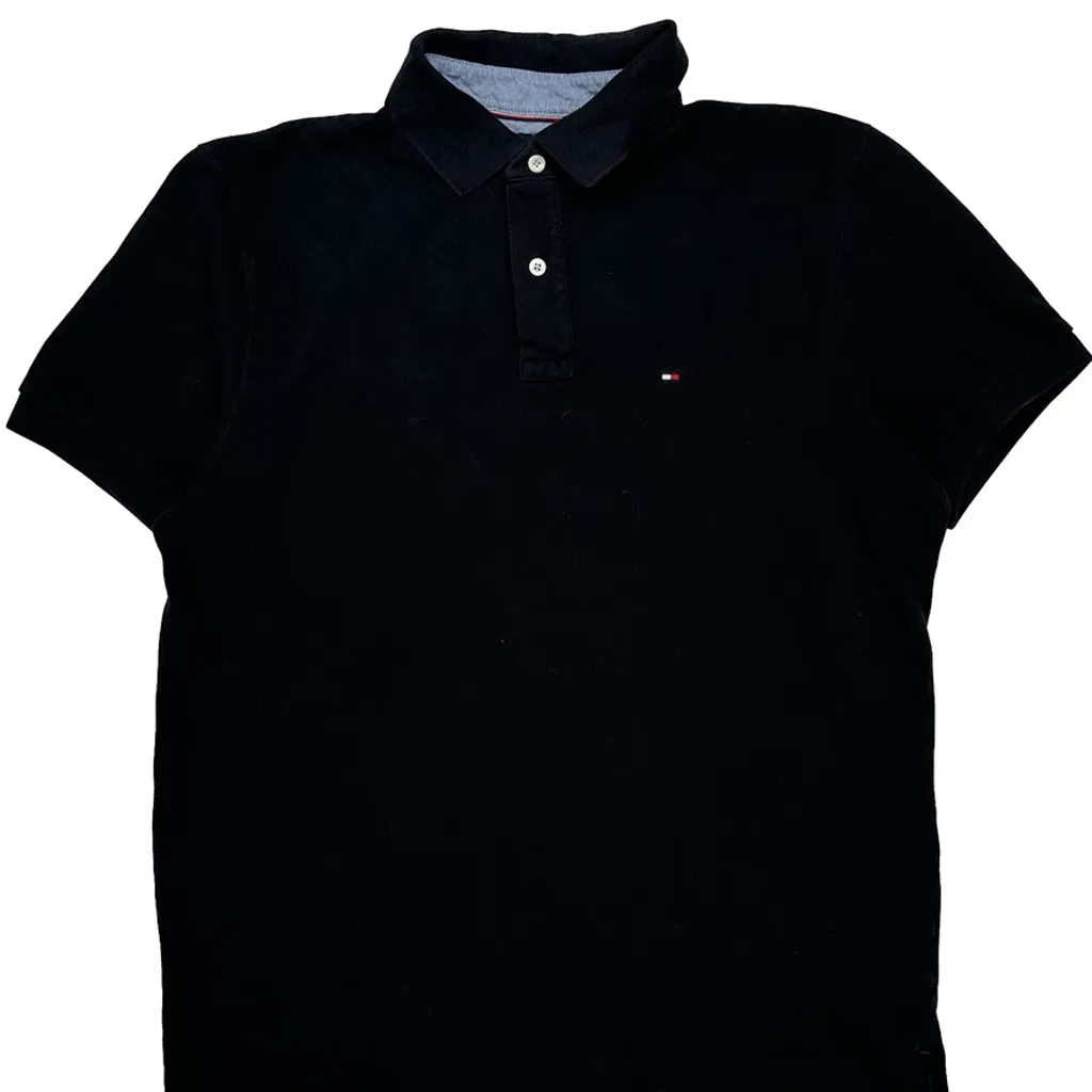 Tommy Hilfiger Polo Shirt - Large Black Cotton - Image 4