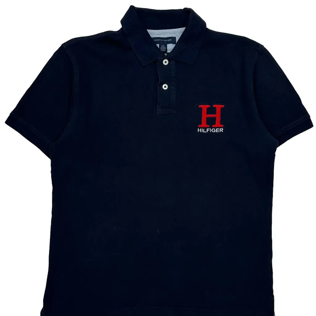 Tommy Hilfiger Slim Fit Polo Shirt - Large Black Cotton - Image 5