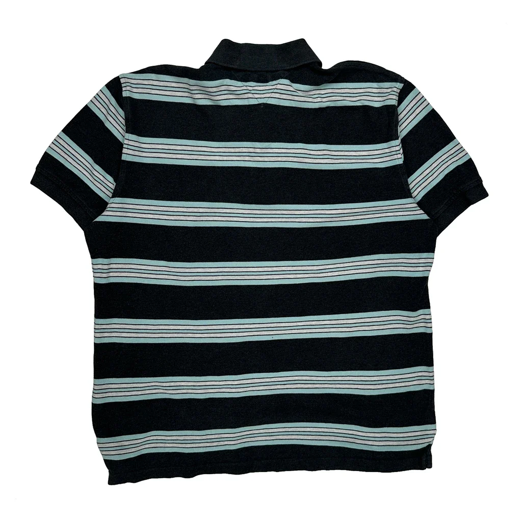 Tommy Hilfiger Striped Polo Shirt - Large Black Cotton - Image 2