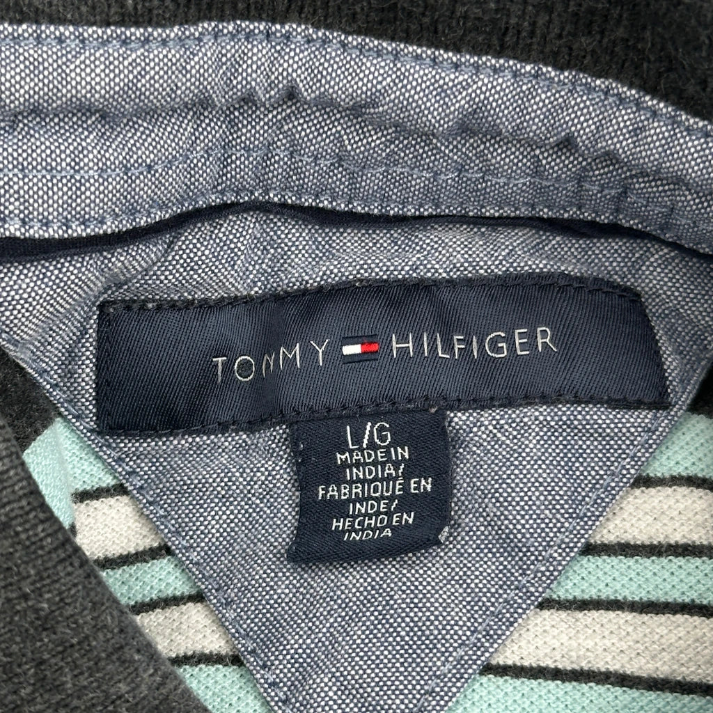 Tommy Hilfiger Striped Polo Shirt - Large Black Cotton - Image 3