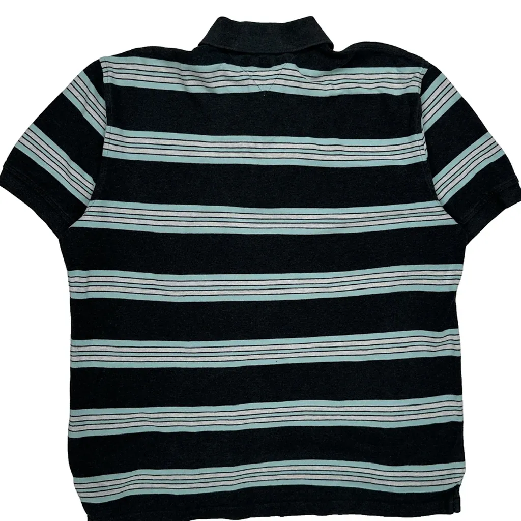Tommy Hilfiger Striped Polo Shirt - Large Black Cotton - Image 6