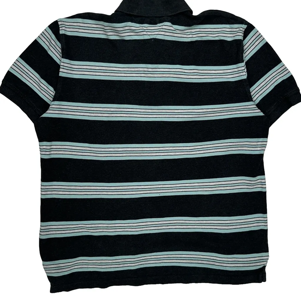 Tommy Hilfiger Striped Polo Shirt - Large Black Cotton - Image 7