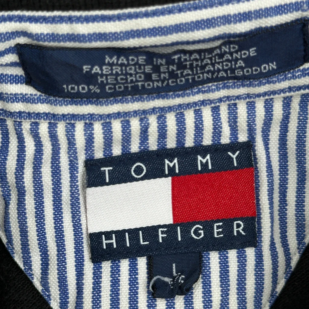 Tommy Hilfiger Polo Shirt - Large Black Cotton - Image 3