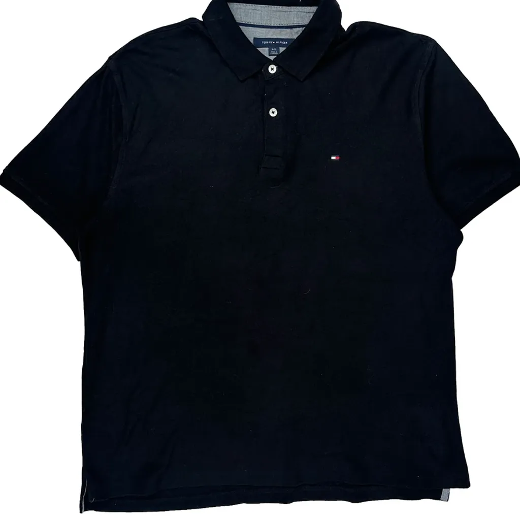 Tommy Hilfiger Polo Shirt - Large Black Cotton - Image 5