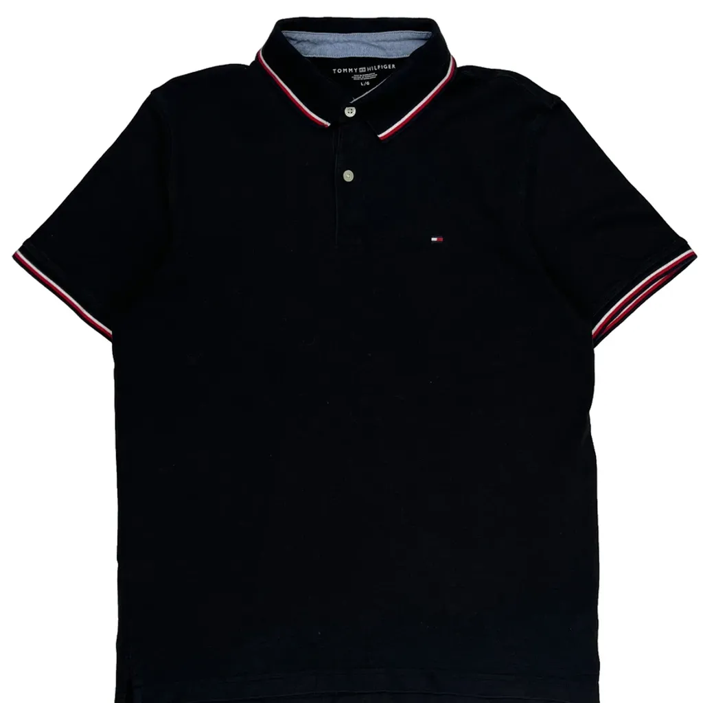 Tommy Hilfiger Polo Shirt - Large Black Cotton - Image 4