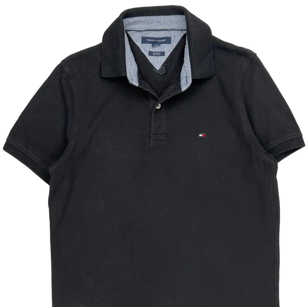 Tommy Hilfiger Slim Fit Polo Shirt - Medium Black Cotton - Image 4