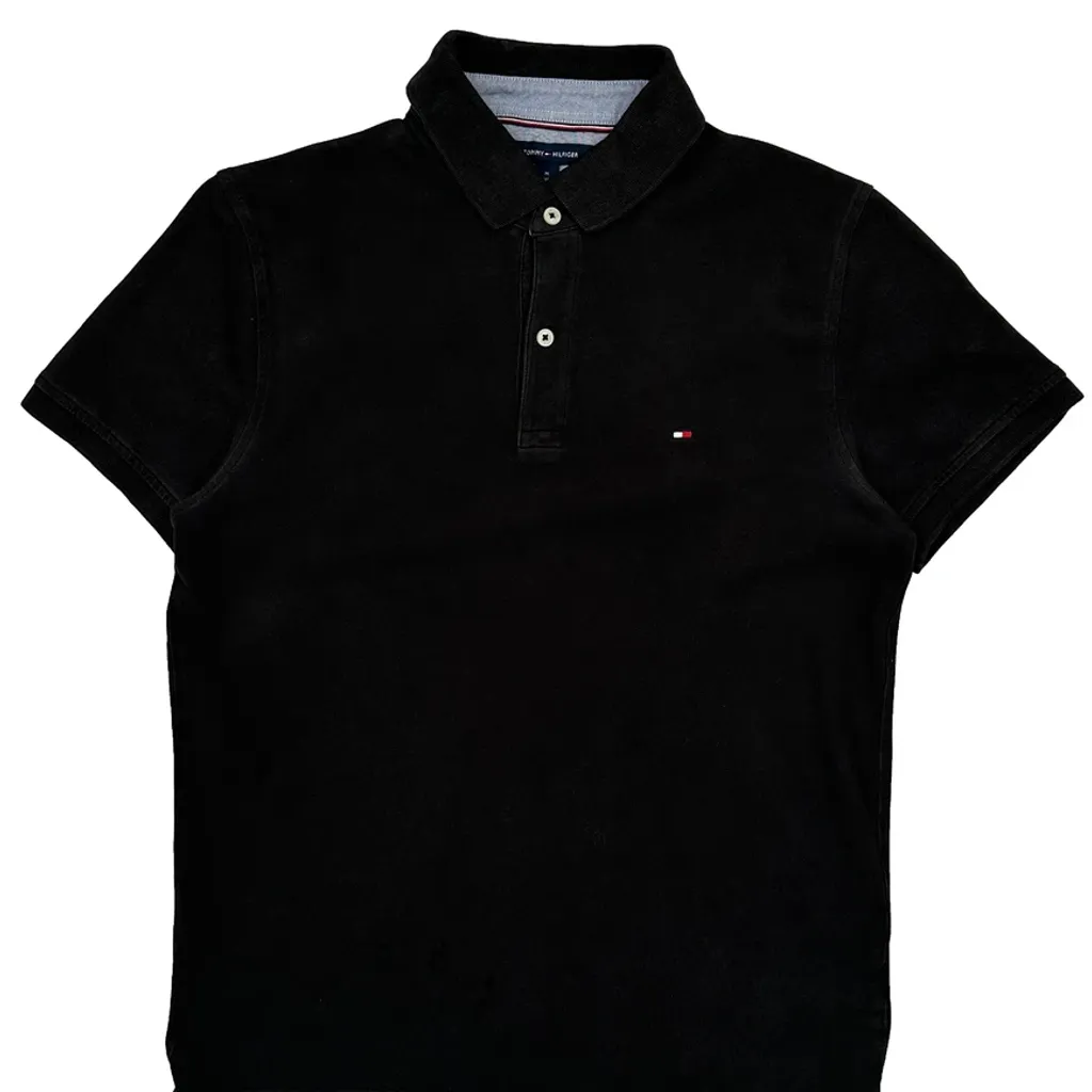 Tommy Hilfiger Slim Fit Polo Shirt - Medium Black Cotton - Image 4