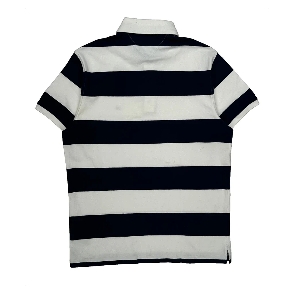 Tommy Hilfiger Slim Fit Polo Shirt - Large Black & White Cotton - Image 2