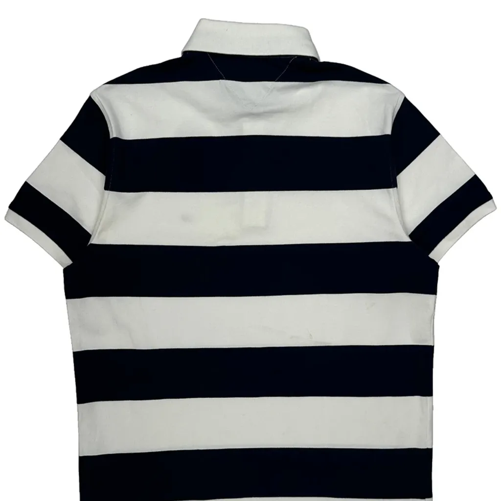 Tommy Hilfiger Slim Fit Polo Shirt - Large Black & White Cotton - Image 6