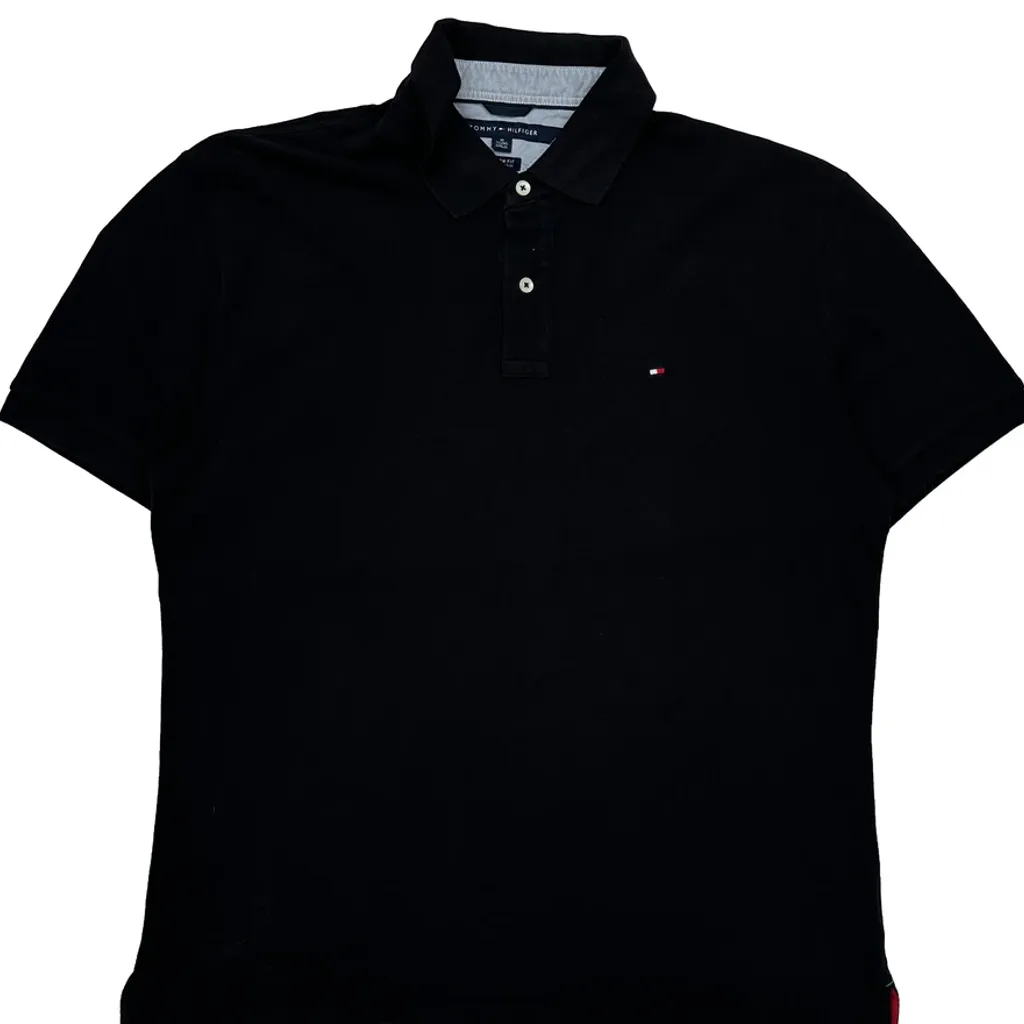 Tommy Hilfiger Polo Shirt - XL Black Cotton - Image 5