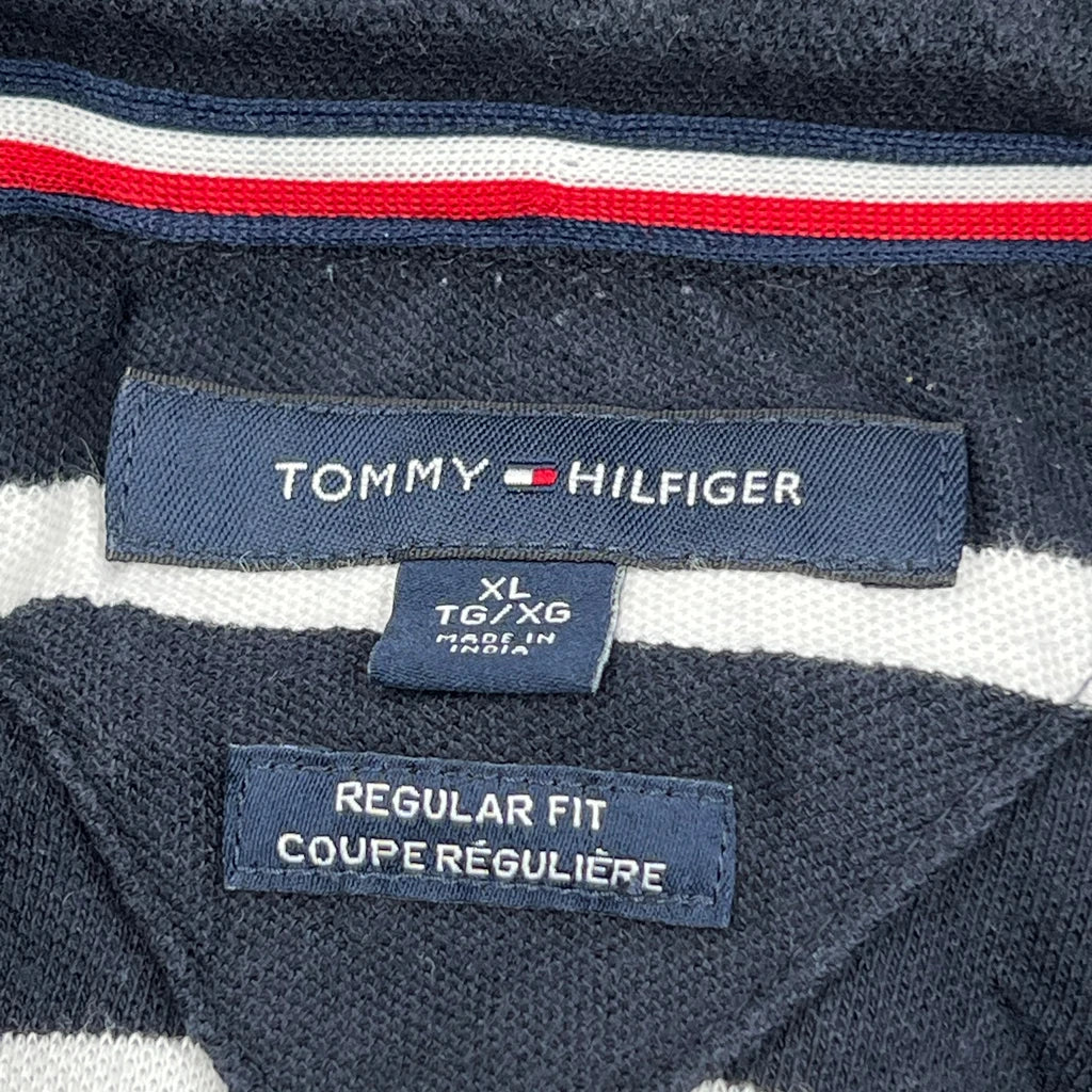 Tommy Hilfiger Striped Polo Shirt - XL Black Cotton - Image 3