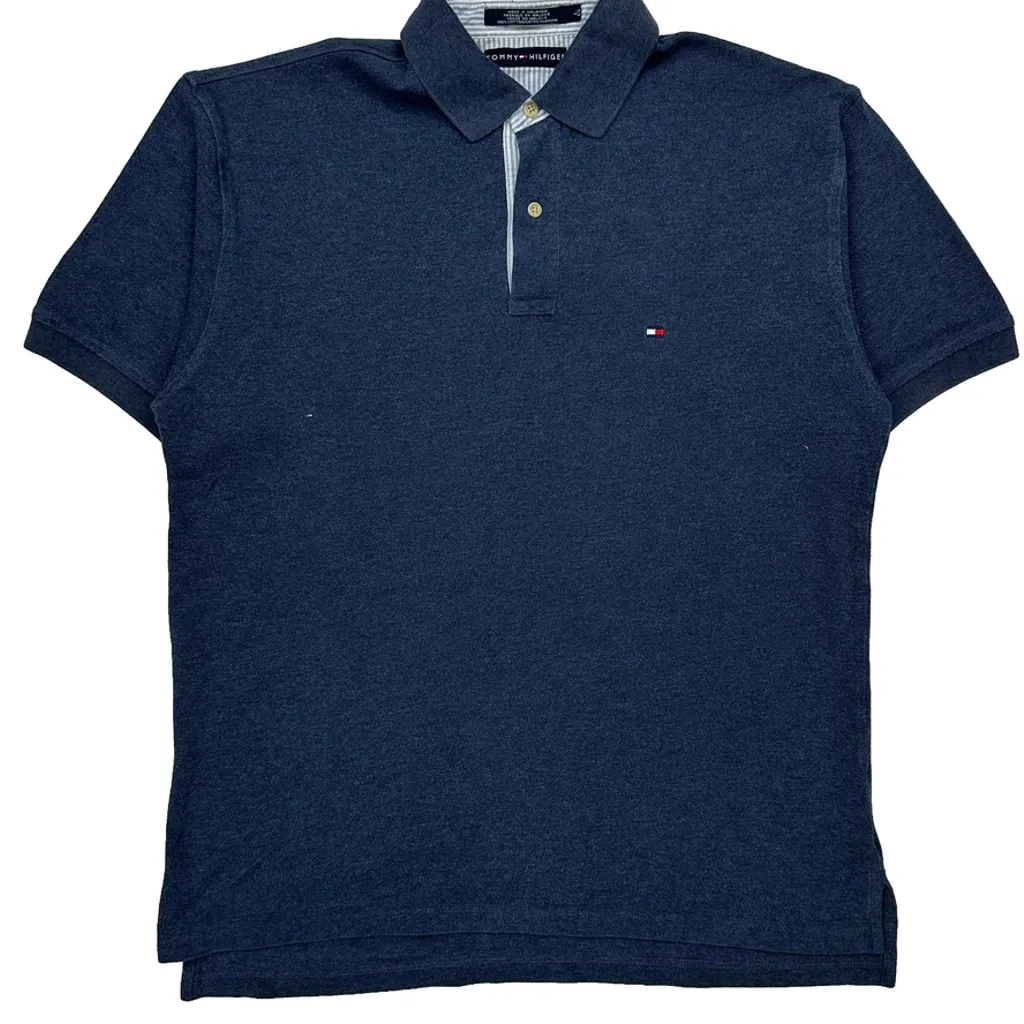 Tommy Hilfiger Polo Shirt - Large Blue Cotton - Image 5