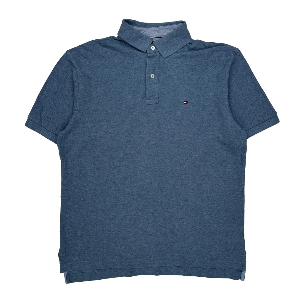 Tommy Hilfiger Polo Shirt - Large Blue Cotton