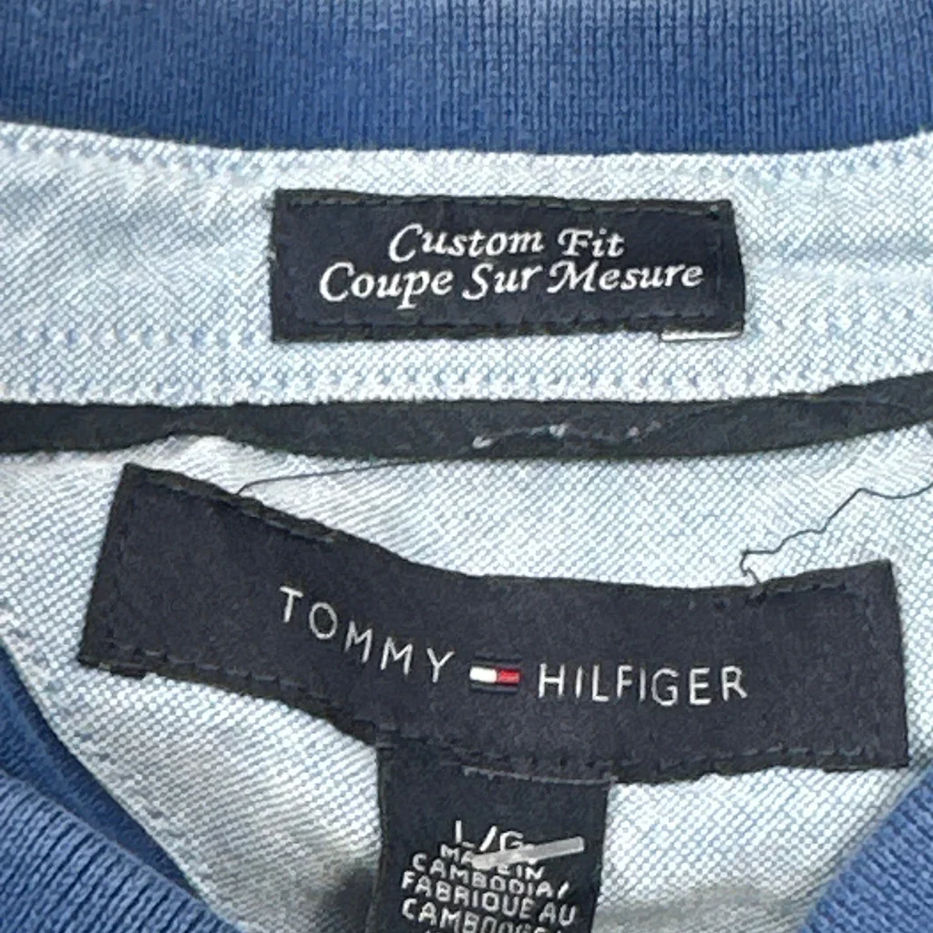 Tommy Hilfiger Polo Shirt - Large Blue Cotton - Image 3