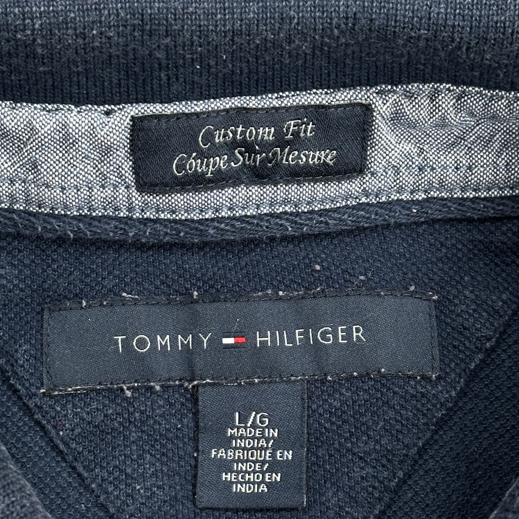 Tommy Hilfiger Striped Polo Shirt - Large Blue Cotton - Image 3