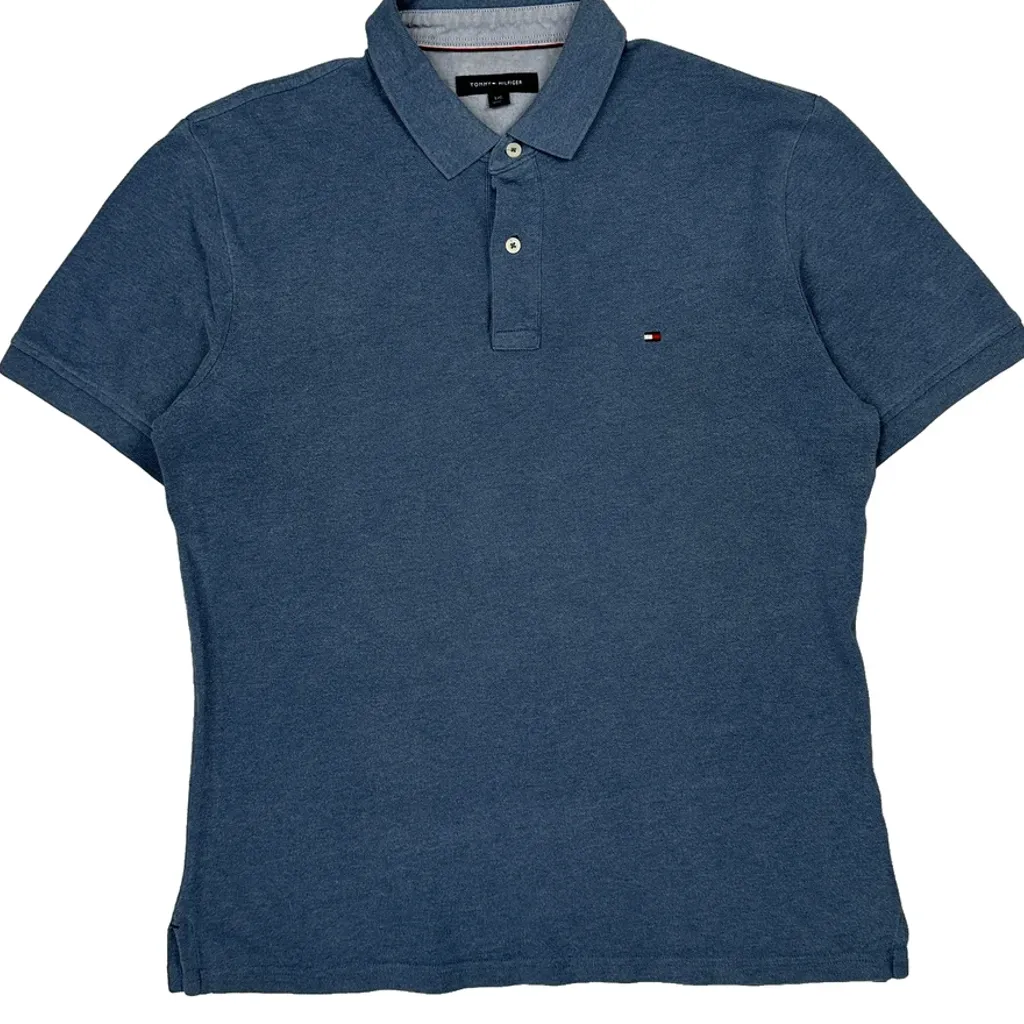 Tommy Hilfiger Polo Shirt - Large Blue Cotton - Image 4