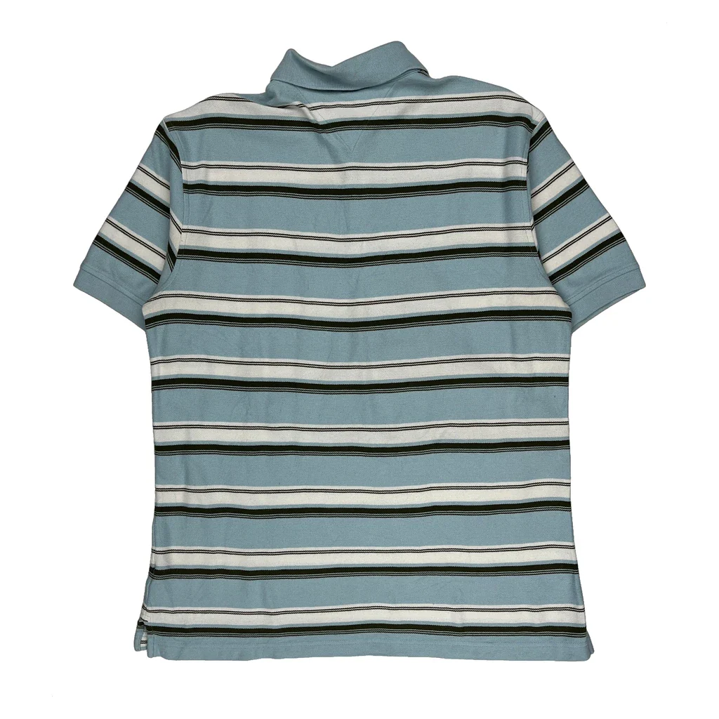 Tommy Hilfiger Striped Polo Shirt - Large Blue Cotton - Image 2