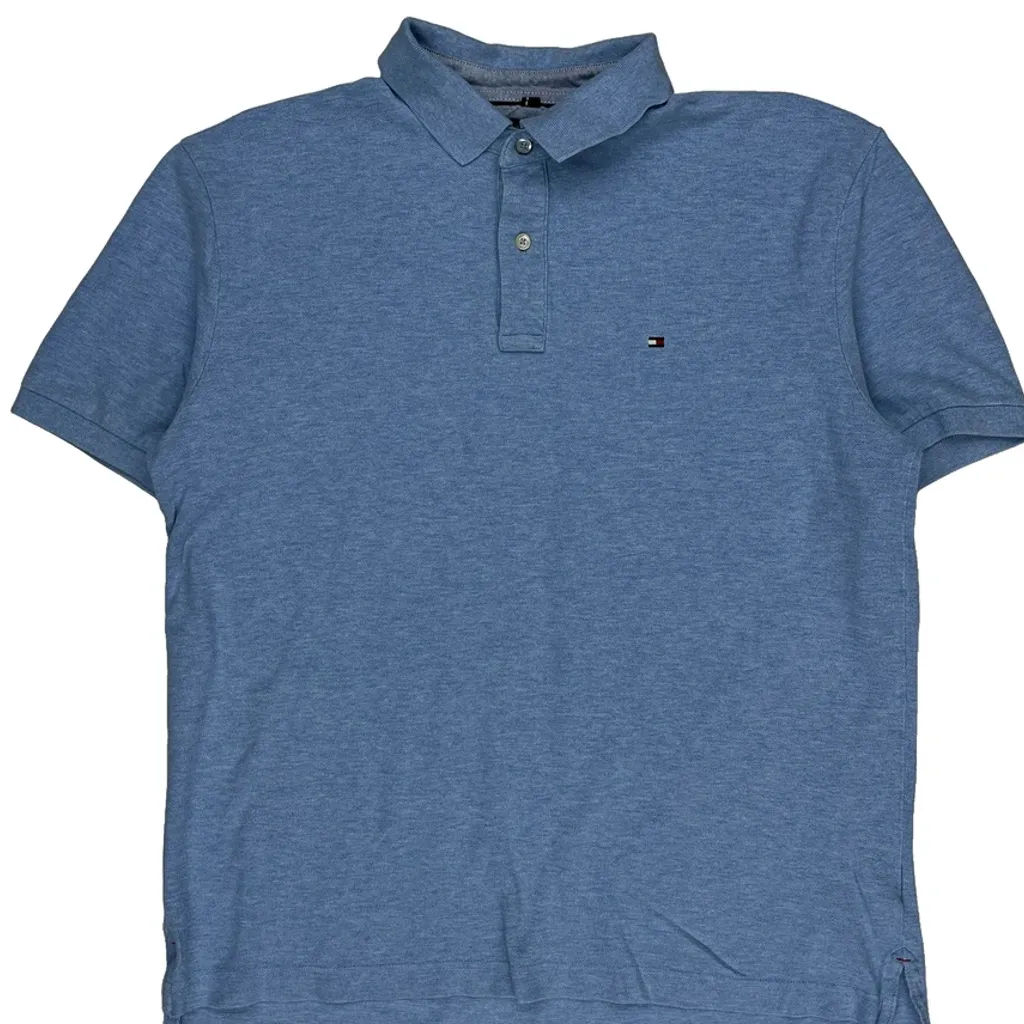 Tommy Hilfiger Polo Shirt - Large Blue Cotton - Image 4