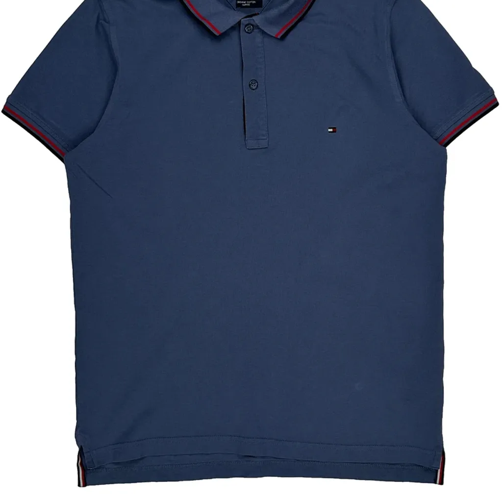 Tommy Hilfiger Slim Fit Polo Shirt - Medium Blue Cotton - Image 5