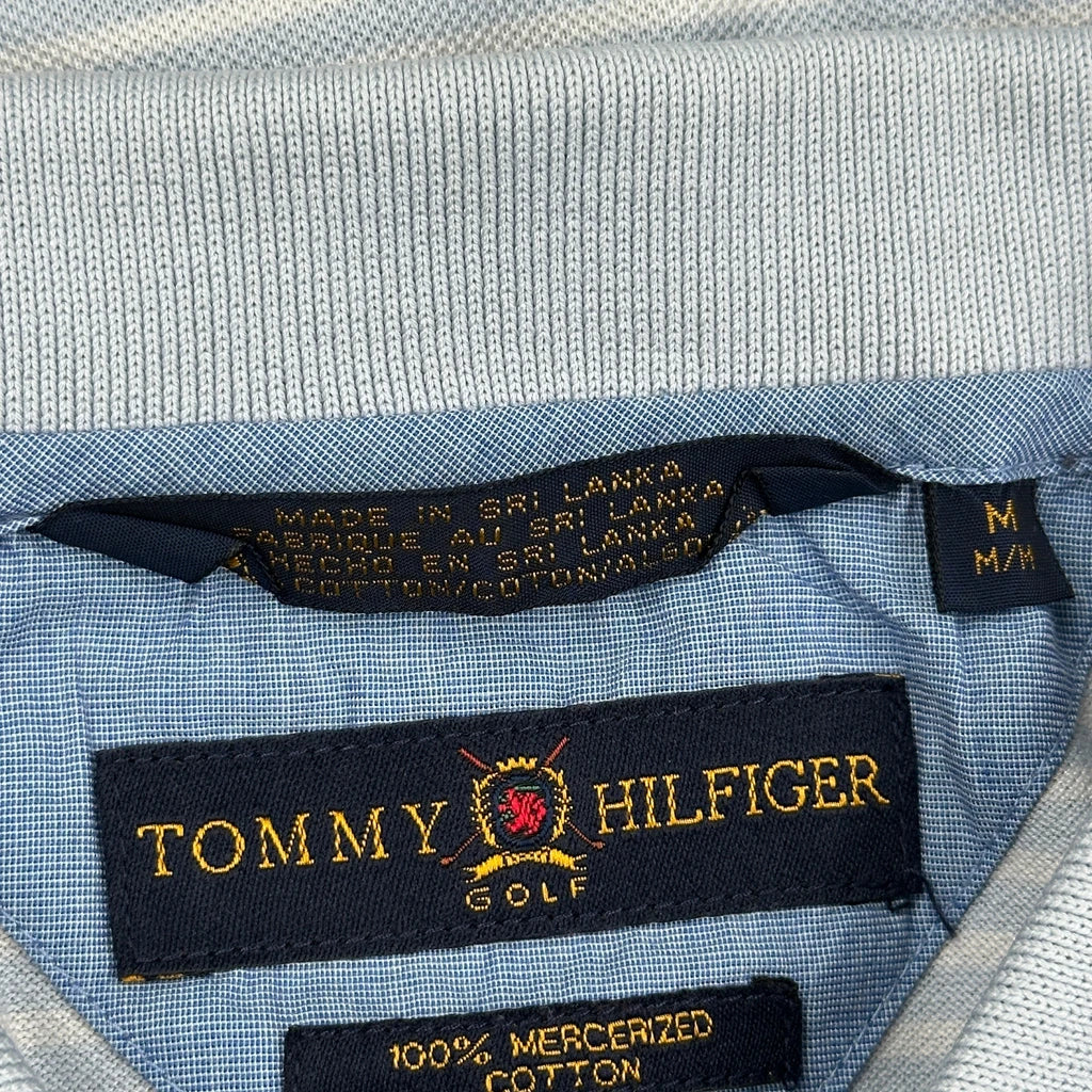 Tommy Hilfiger Striped Polo Shirt - Medium Blue Cotton - Image 3