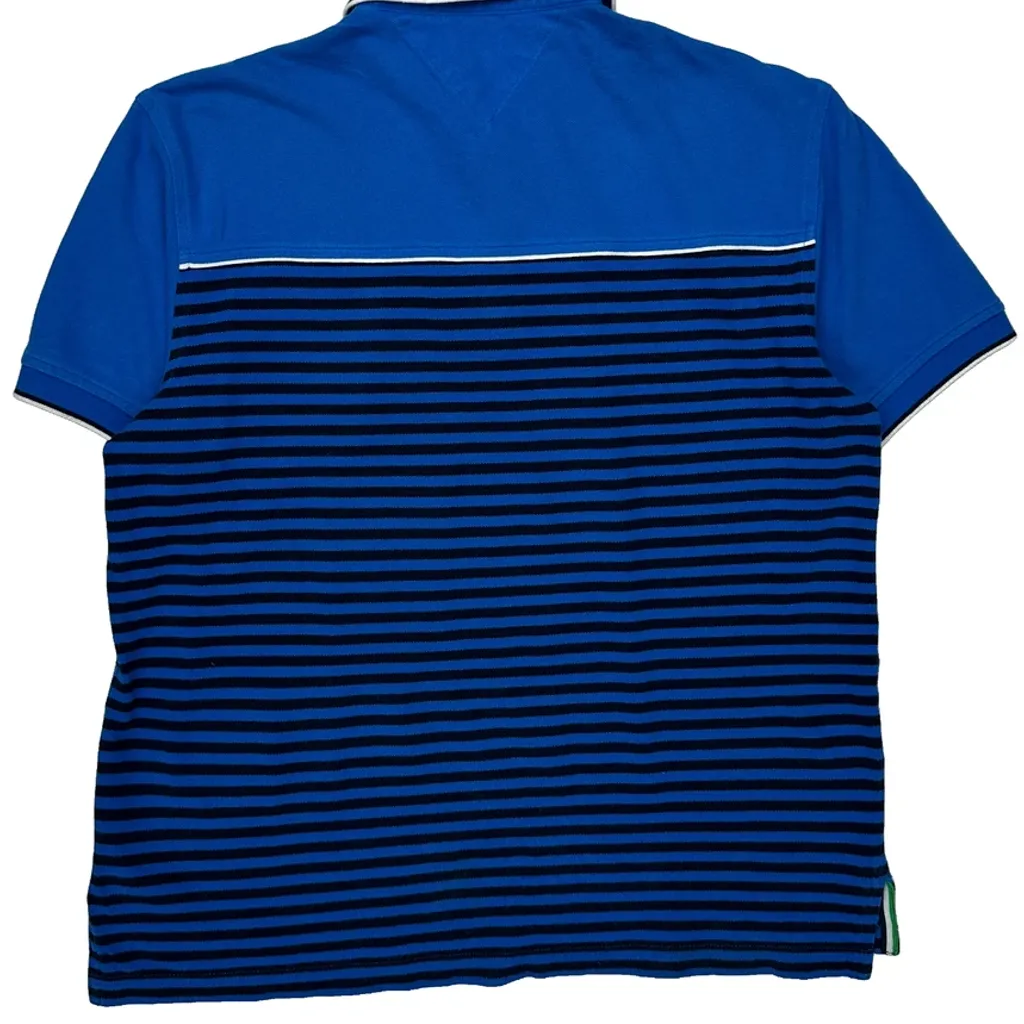 Tommy Hilfiger Striped Polo Shirt - Medium Blue Cotton - Image 7