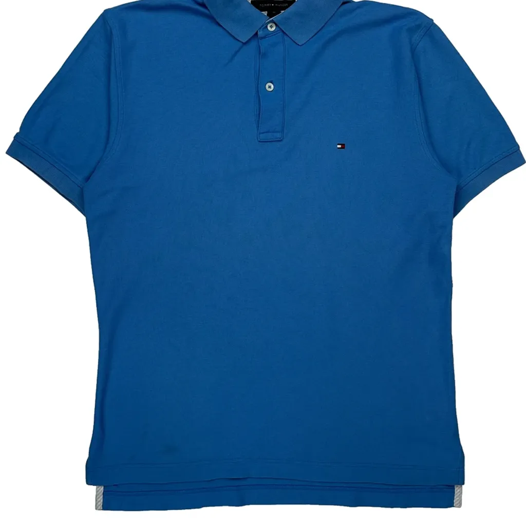 Tommy Hilfiger Polo Shirt - Medium Blue Cotton - Image 6
