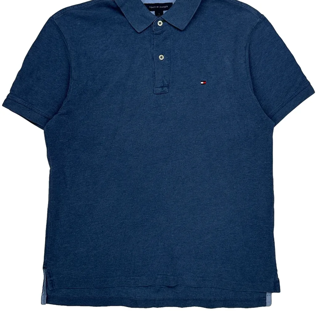 Tommy Hilfiger Polo Shirt - Medium Blue Cotton - Image 5