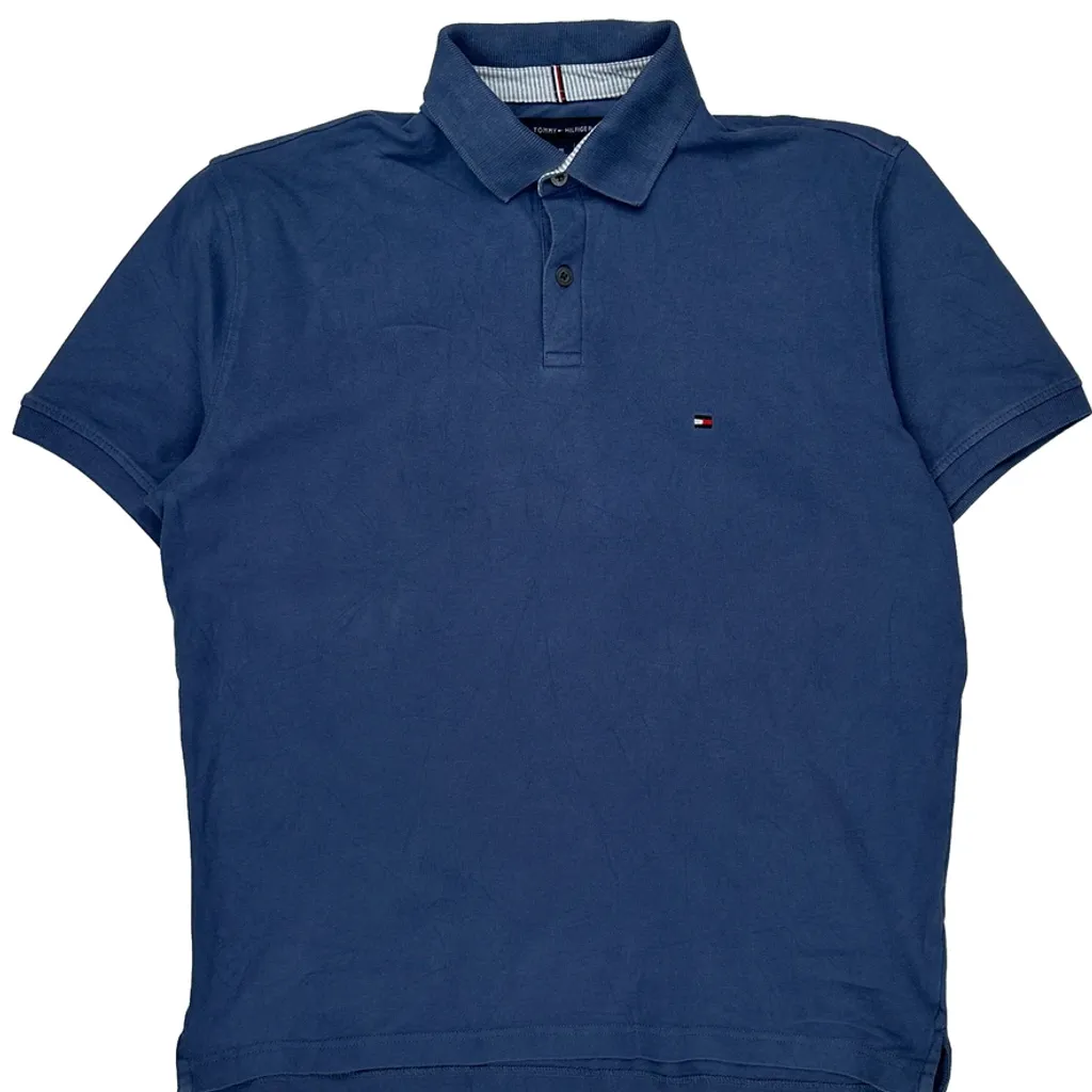 Tommy Hilfiger Polo Shirt - Medium Blue Cotton - Image 5