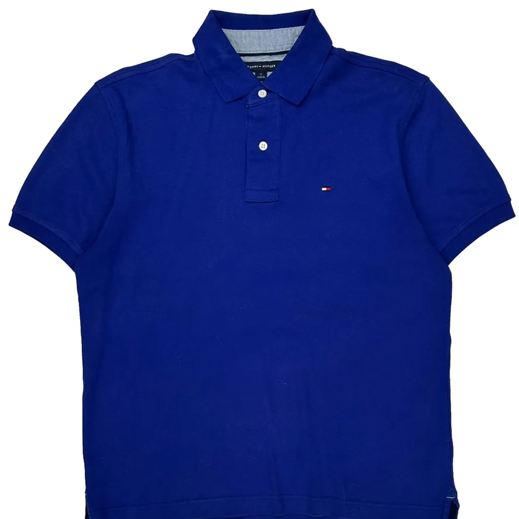 Tommy Hilfiger Polo Shirt - Medium Blue Cotton - Image 4