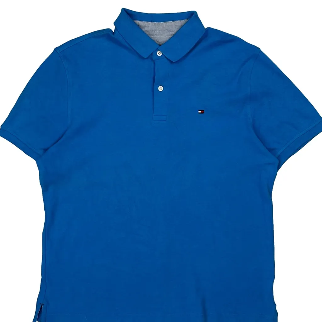 Tommy Hilfiger Polo Shirt - Medium Blue Cotton - Image 4