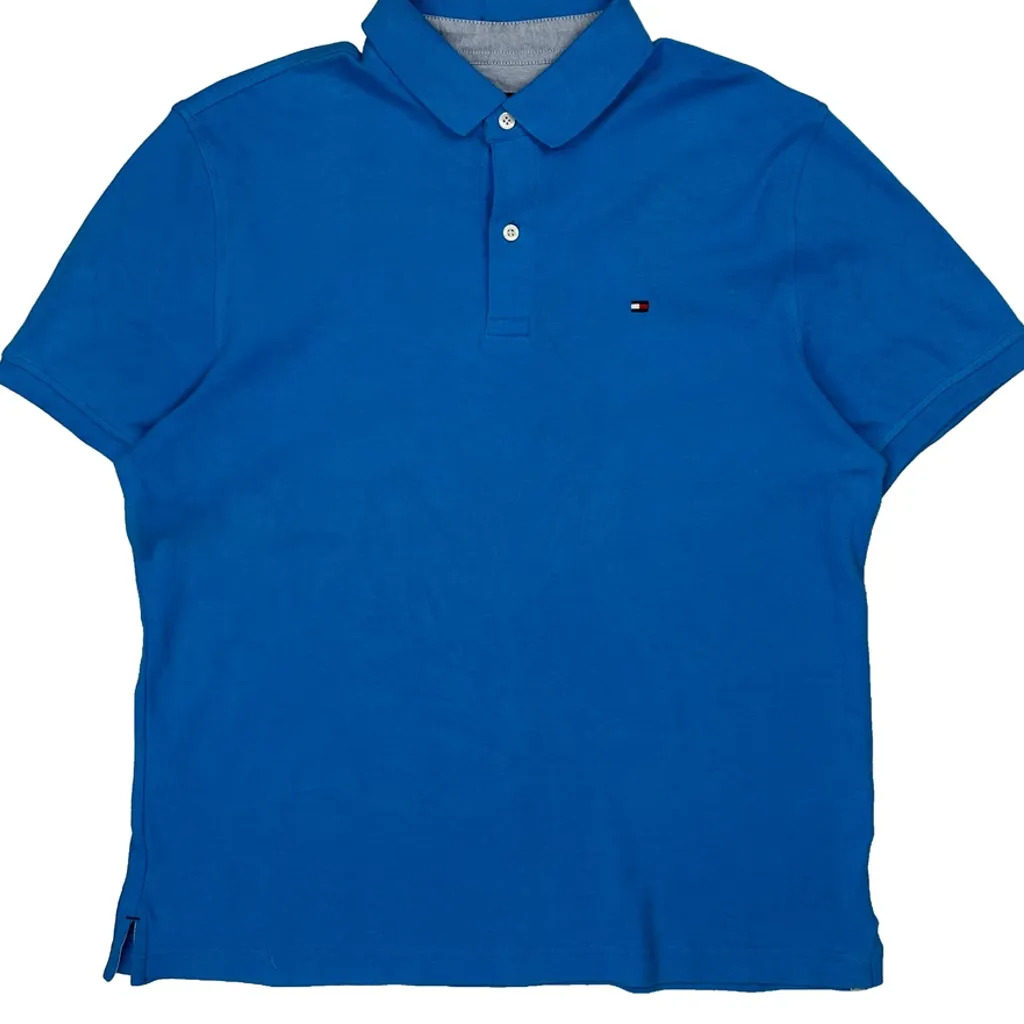 Tommy Hilfiger Polo Shirt - Medium Blue Cotton - Image 5