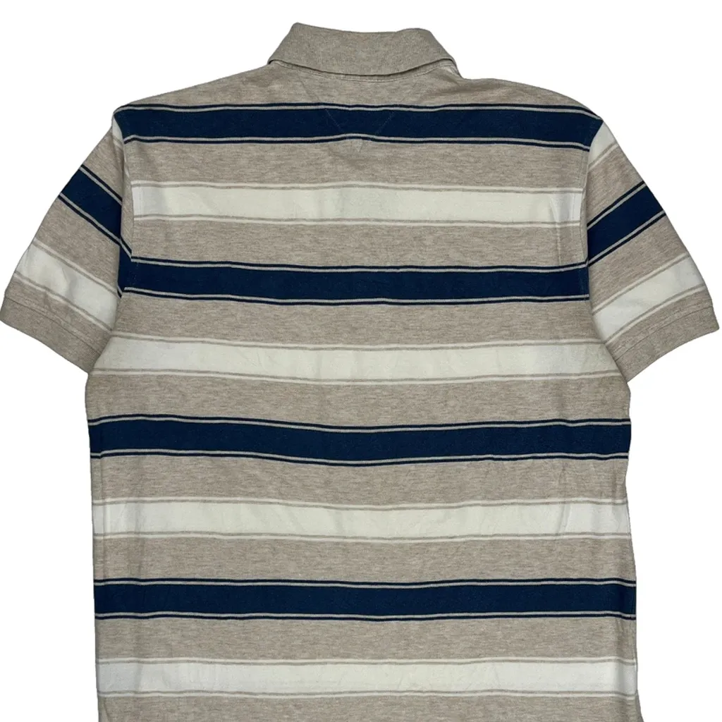 Tommy Hilfiger Striped Polo Shirt - Medium Blue Cotton - Image 6