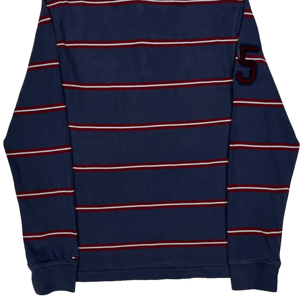 Tommy Hilfiger Striped Polo Shirt - Medium Blue Cotton - Image 7