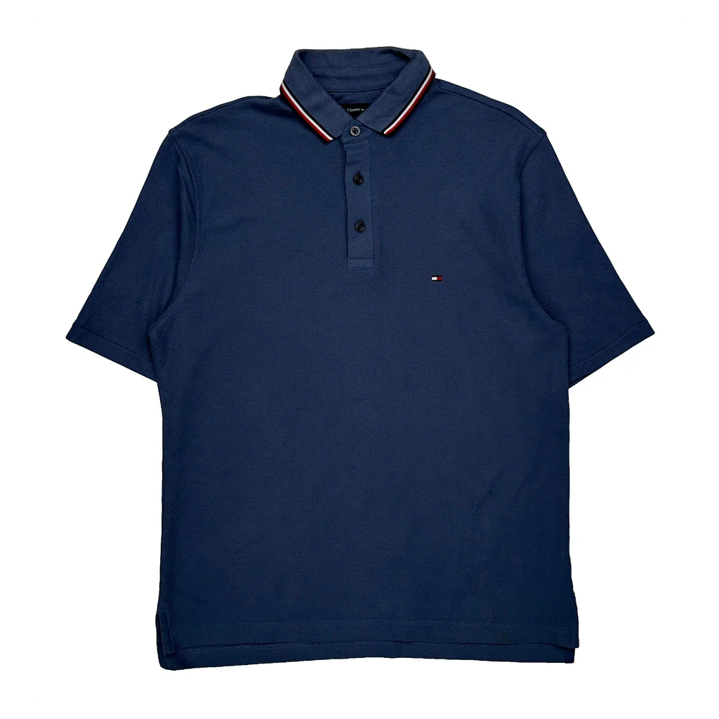 Tommy Hilfiger Polo Shirt - Small Blue Cotton