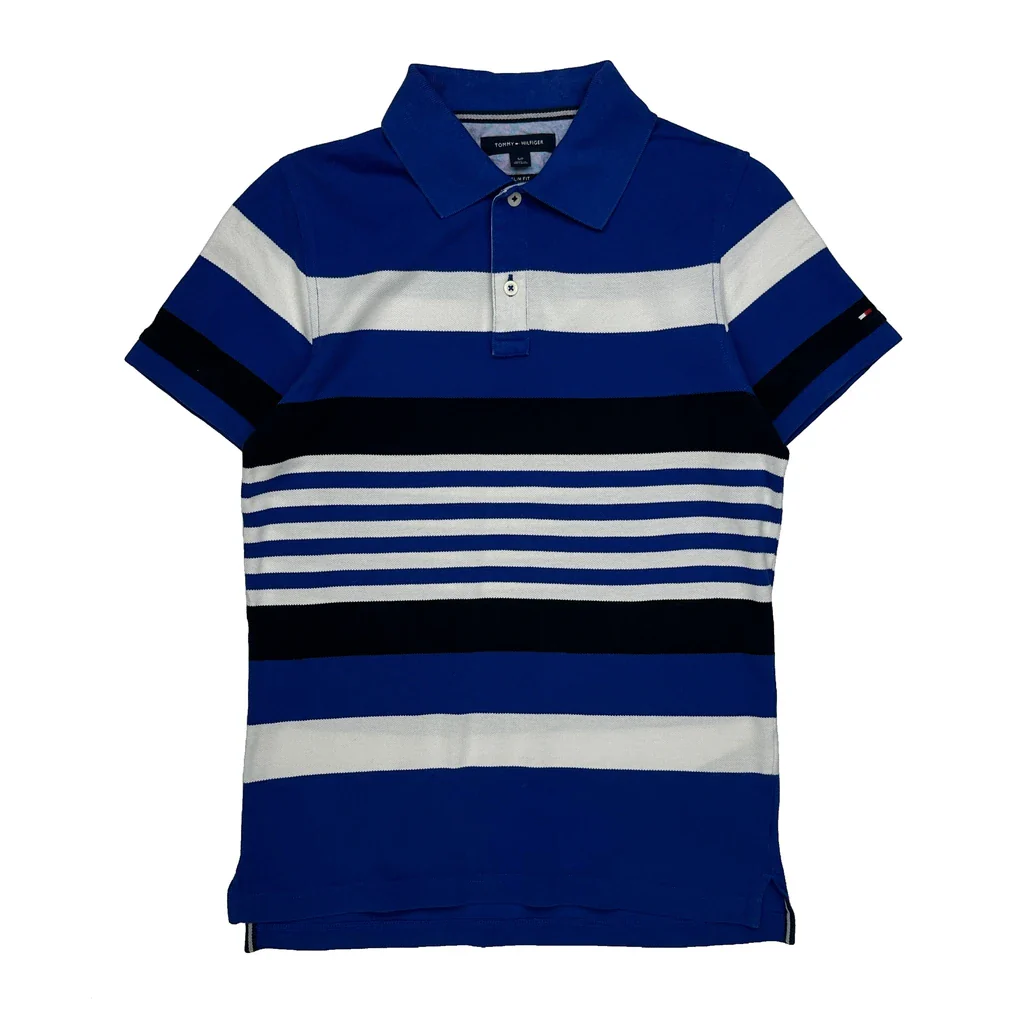 Tommy Hilfiger Slim Fit Polo Shirt - Small Blue Cotton