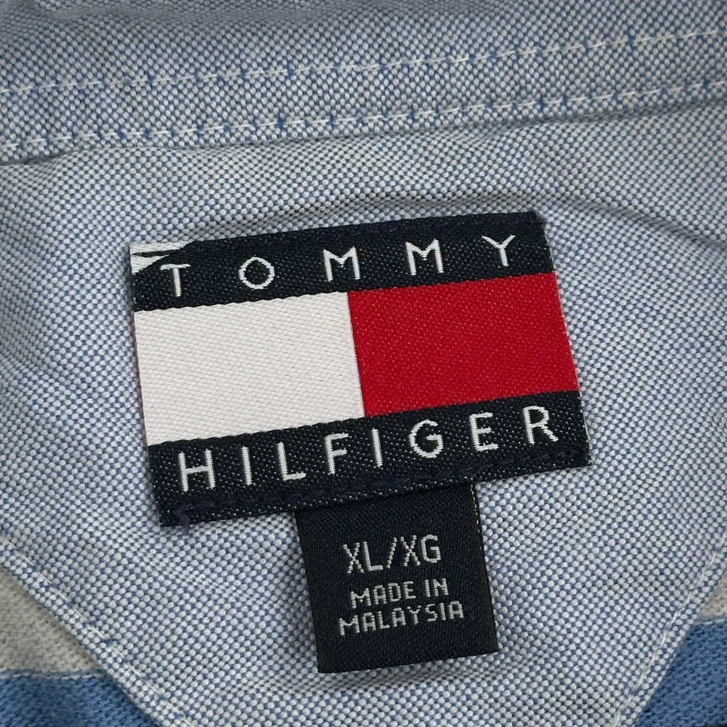 Tommy Hilfiger Striped Polo Shirt - XL Blue Cotton - Image 3