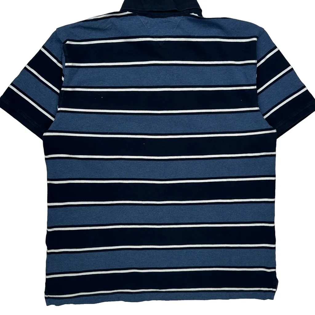 Tommy Hilfiger Striped Polo Shirt - XL Blue Cotton - Image 7