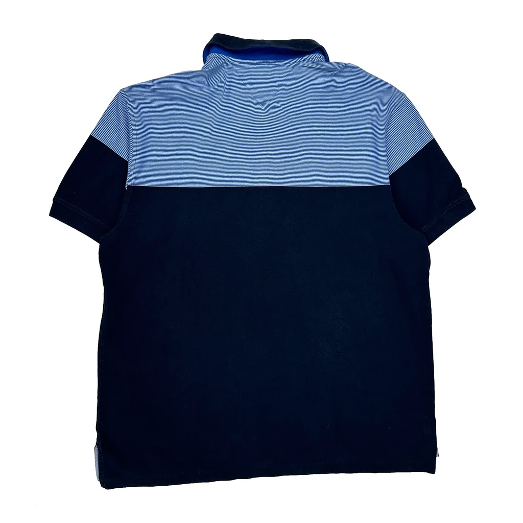 Tommy Hilfiger Striped Polo Shirt - XL Blue Cotton - Image 2
