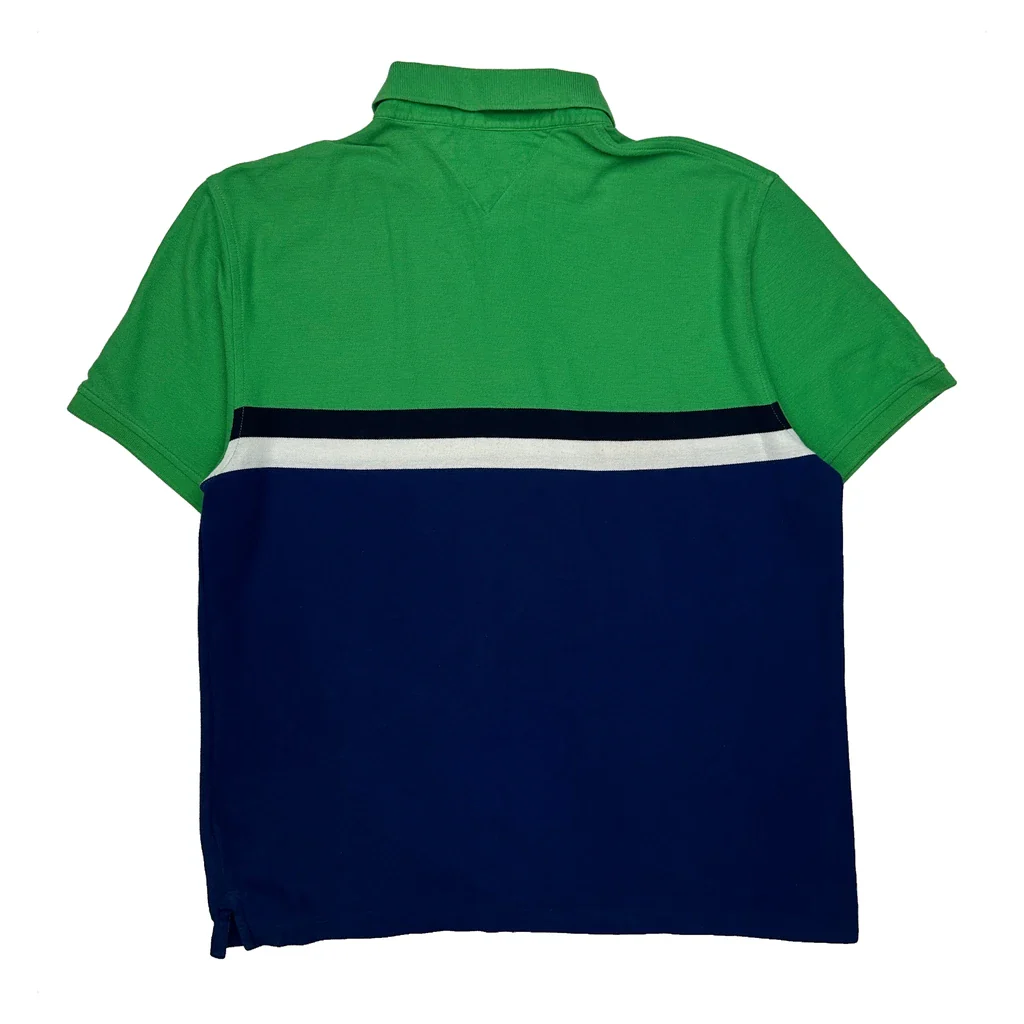 Tommy Hilfiger Striped Polo Shirt - XL Blue Cotton - Image 2