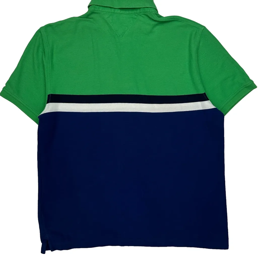 Tommy Hilfiger Striped Polo Shirt - XL Blue Cotton - Image 6