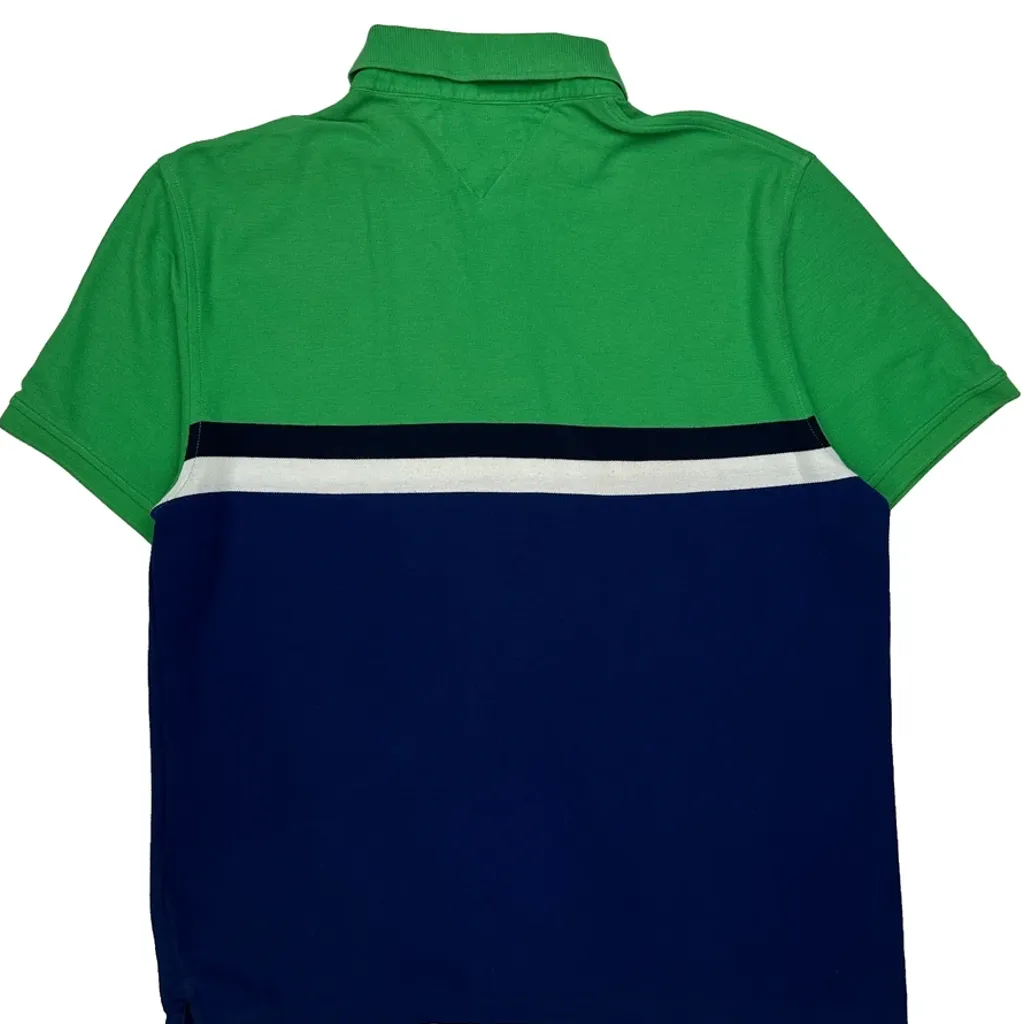 Tommy Hilfiger Striped Polo Shirt - XL Blue Cotton - Image 7