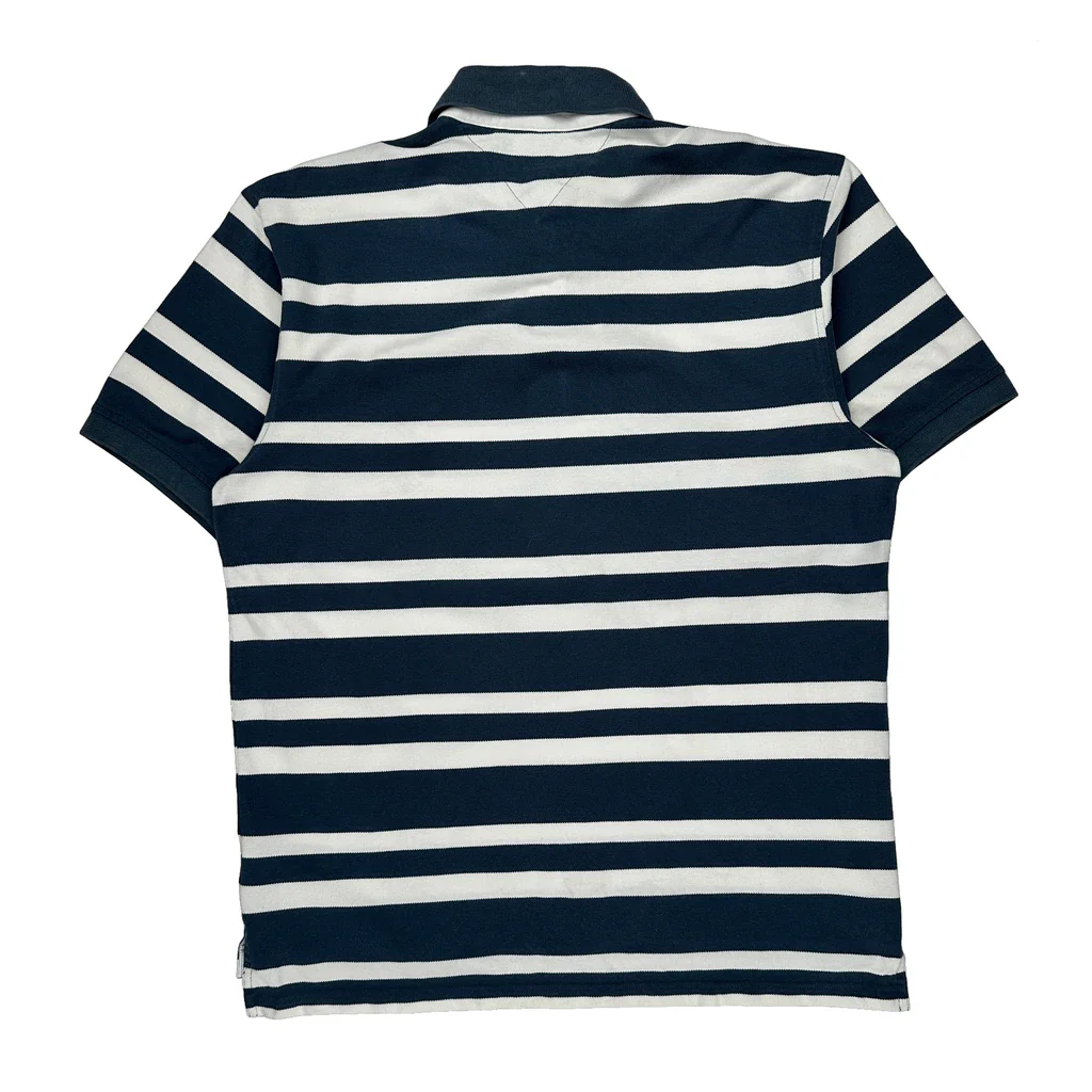 Tommy Hilfiger Striped Polo Shirt - XL Blue Cotton - Image 2
