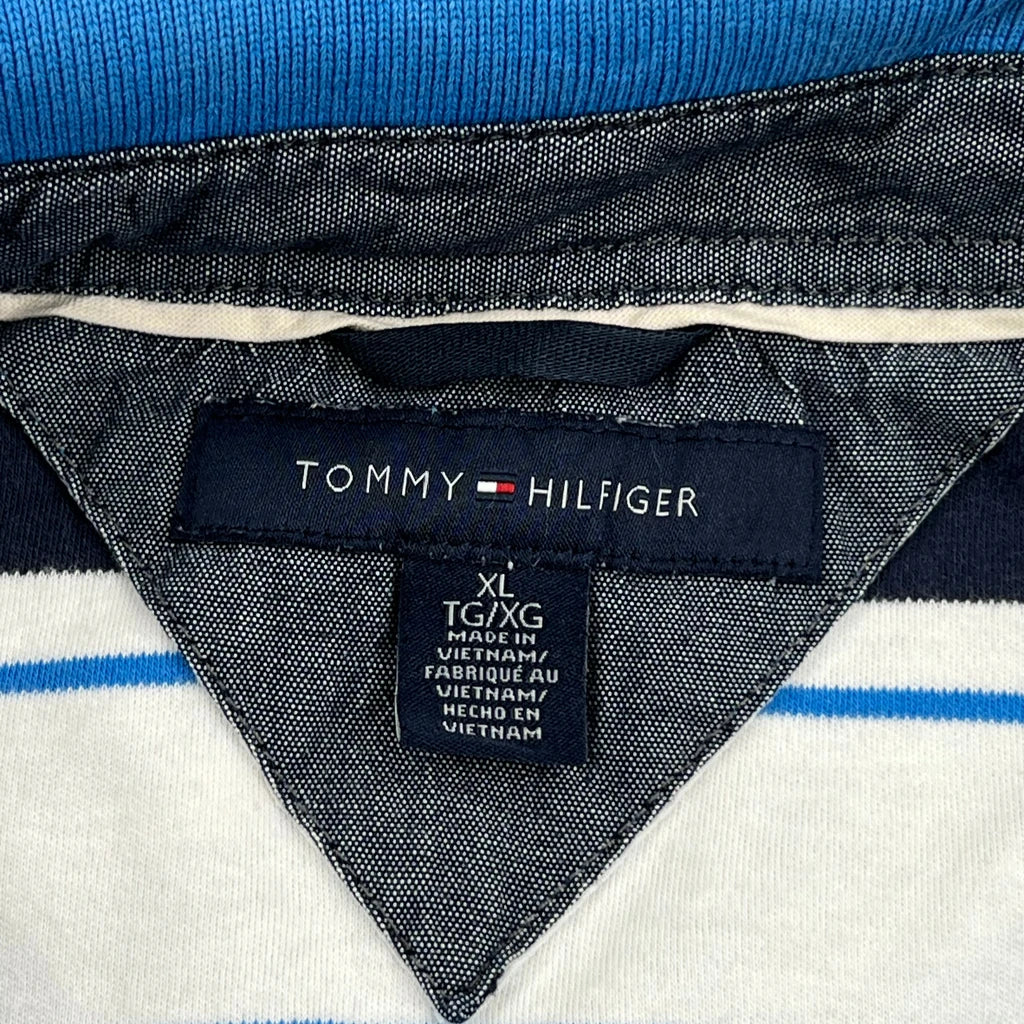 Tommy Hilfiger Striped Polo Shirt - XL Blue Cotton - Image 3