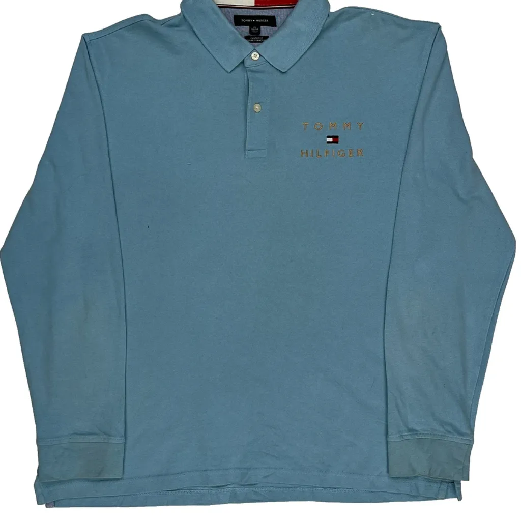 Tommy Hilfiger Polo Shirt - XL Blue Cotton - Image 5