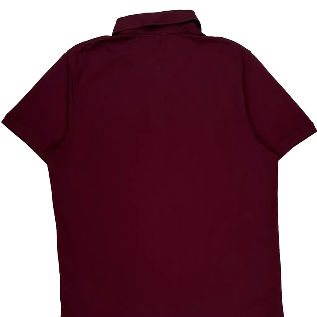 Tommy Hilfiger Slim Fit Polo Shirt - Large Burgundy Cotton - Image 7