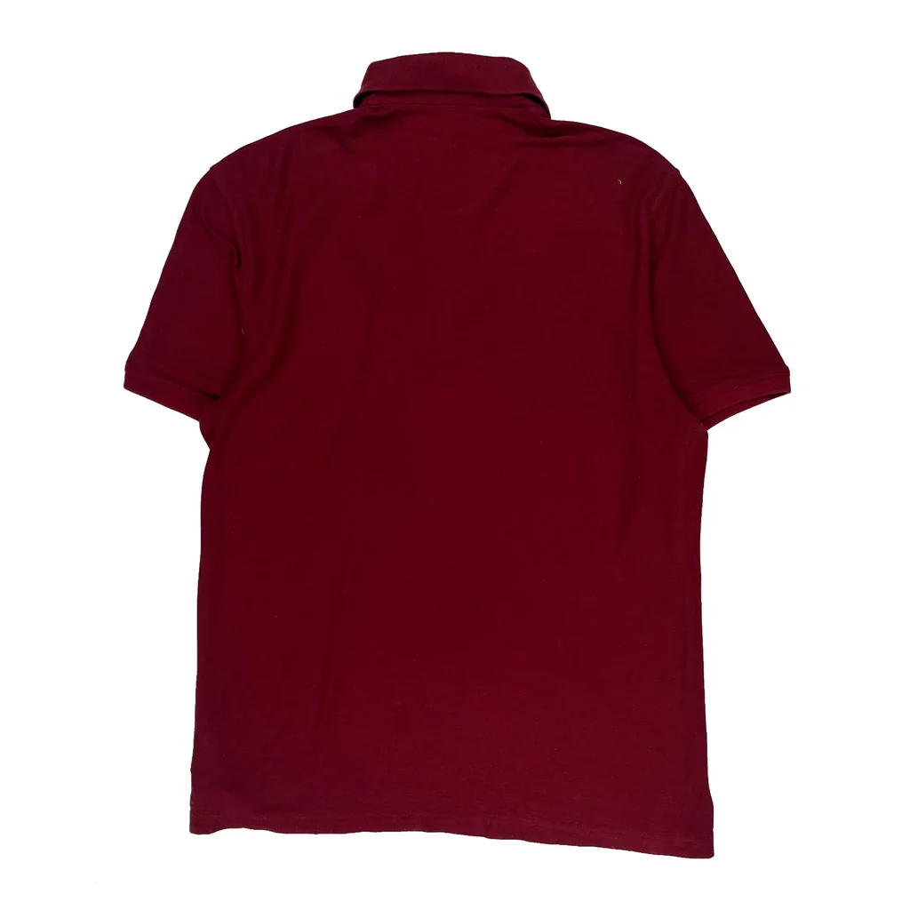 Tommy Hilfiger Striped Polo Shirt - XL Burgundy Cotton - Image 2