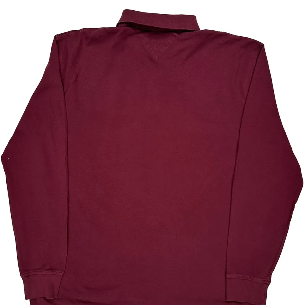 Tommy Hilfiger Polo Shirt - XL Burgundy Cotton - Image 6